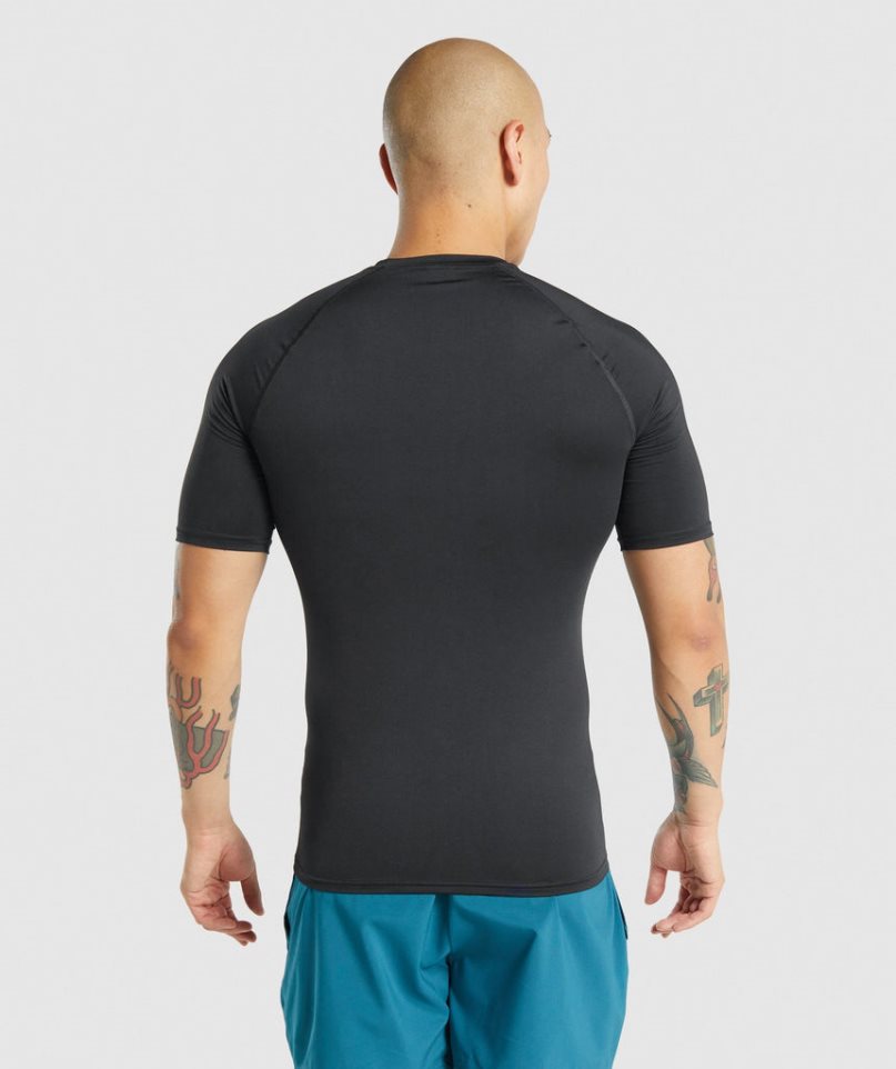 Men's Gymshark Element Baselayer T-Shirts Black | NZ 5IUPVE